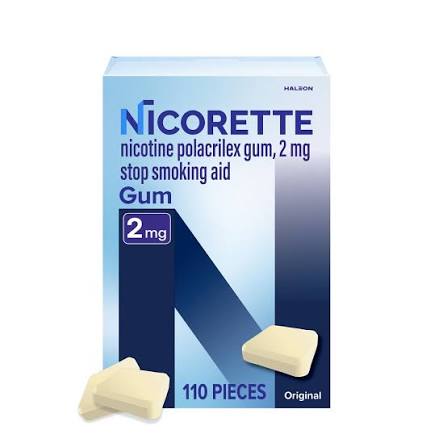 Nicotine gum in simple packaging